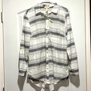 - - Matilda Jane chambray, white striped butto…